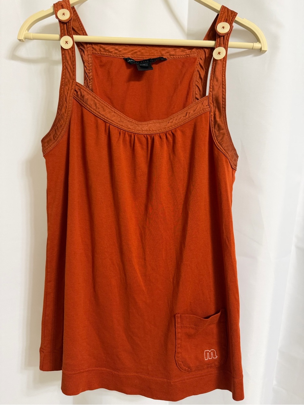 Marc by Marc Jacobs Rust Orange Button-Strap Tank